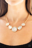 Paparazzi "All The Worlds My Stage" Gold Necklace & Earring Set Paparazzi Jewelry