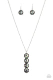 Paparazzi "Confetti and Cocktails" Black Bead Iridescent Shell Like Accent Necklace & Earring Set Paparazzi Jewelry