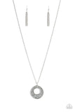 Paparazzi VINTAGE VAULT "Glitzy Glow" Silver Necklace & Earring Set Paparazzi Jewelry