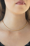 Paparazzi "Flat Out Fierce" Gold Choker Necklace & Earring Set Paparazzi Jewelry