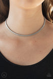 Paparazzi "Flat Out Fierce" Silver Choker Necklace & Earring Set Paparazzi Jewelry