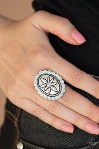 Paparazzi VINTAGE VAULT "Garden Paradise" Blue Ring Paparazzi Jewelry