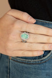 Paparazzi "Iridescently Illuminated" Green Opalescent Gem Silver Ring Paparazzi Jewelry