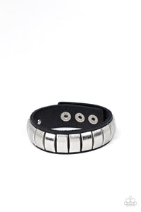Paparazzi "Moto Mode" Black Urban Bracelet Unisex Paparazzi Jewelry