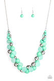 Paparazzi VINTAGE VAULT "Bubbly Brilliance" Green Necklace & Earring Set Paparazzi Jewelry