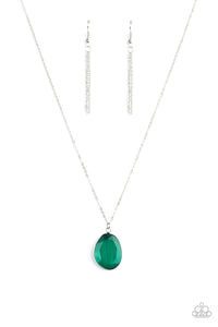 Paparazzi VINTAGE VAULT "Icy Opalescence" Green Necklace & Earring Set Paparazzi Jewelry