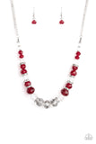 Paparazzi "Distracted by Dazzle" Red Necklace & Earring Set Paparazzi Jewelry