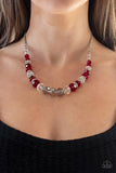 Paparazzi "Distracted by Dazzle" Red Necklace & Earring Set Paparazzi Jewelry