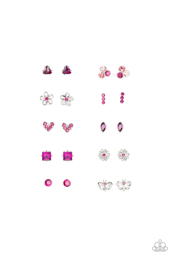 Girl's Starlet Shimmer 10 for 10 291XX Pink & Purple Post Earrings Paparazzi Jewelry