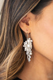 Paparazzi VINTAGE VAULT "High-End Elegance" White Earrings Paparazzi Jewelry