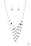 Paparazzi "Net Result" Silver Necklace & Earring Set Paparazzi Jewelry