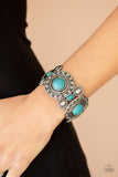 Paparazzi "Sunny Salutations" Blue Turquoise Stone Silver Sunburst Design Bracelet Paparazzi Jewelry