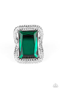 Paparazzi "Deluxe Decadence" Green Ring Paparazzi Jewelry