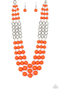 Paparazzi "A La Vogue" Orange Necklace & Earring Set Paparazzi Jewelry