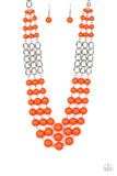 Paparazzi "A La Vogue" Orange Necklace & Earring Set Paparazzi Jewelry