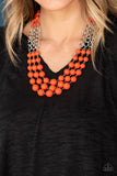 Paparazzi "A La Vogue" Orange Necklace & Earring Set Paparazzi Jewelry