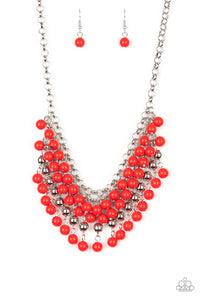 Paparazzi "Jubilant Jingle" Red Necklace & Earring Set Paparazzi Jewelry