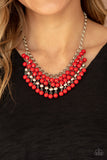 Paparazzi "Jubilant Jingle" Red Necklace & Earring Set Paparazzi Jewelry