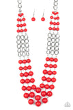 Paparazzi "A La Vogue" Red Necklace & Earring Set Paparazzi Jewelry