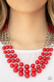 Paparazzi "A La Vogue" Red Necklace & Earring Set Paparazzi Jewelry