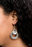 Paparazzi "Rustic Retreat" 402 FASHION FIX Simply Santa Fe February 2020 Silver Grooved Hoop Earrings Paparazzi Jewelry