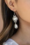 Paparazzi VINTAGE VAULT "Icy Shimmer" White Earrings Paparazzi Jewelry