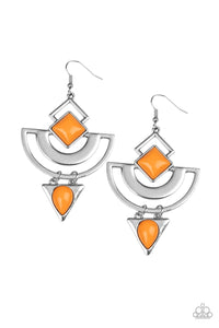 Paparazzi "Geo Gypsy" Orange Earrings Paparazzi Jewelry