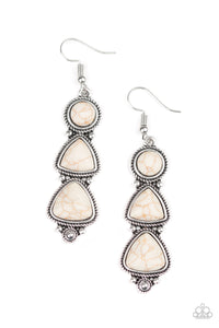 Paparazzi "New Frontier" White Stone Silver Earrings Paparazzi Jewelry