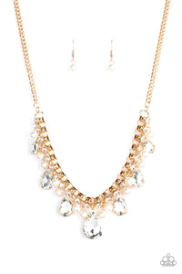 Paparazzi "Knockout Queen" Gold Necklace & Earring Set Paparazzi Jewelry