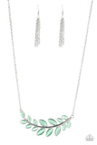 Paparazzi "Frosted Foliage" Green Necklace & Earring Set Paparazzi Jewelry