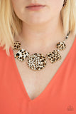 Paparazzi "Here Kitty, Kitty" Brown Necklace & Earring Set Paparazzi Jewelry