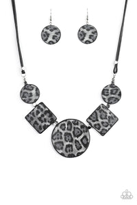 Paparazzi "Here Kitty, Kitty" Silver Necklace & Earring Set Paparazzi Jewelry