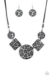 Paparazzi "Here Kitty, Kitty" Silver Necklace & Earring Set Paparazzi Jewelry