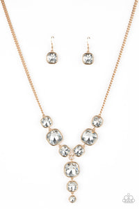 Paparazzi VINTAGE VAULT "Legendary Luster" Gold Necklace & Earring Set Paparazzi Jewelry