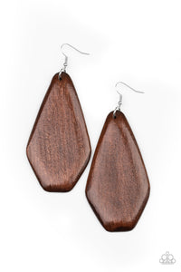 Paparazzi "Vacation Ready" Brown Wooden Oversized Earrings Paparazzi Jewelry