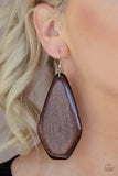 Paparazzi "Vacation Ready" Brown Wooden Oversized Earrings Paparazzi Jewelry