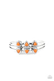 Paparazzi "Tribal Triad" Orange Bead Silver Cuff Bracelet Paparazzi Jewelry