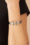 Paparazzi "Tribal Triad" Orange Bead Silver Cuff Bracelet Paparazzi Jewelry