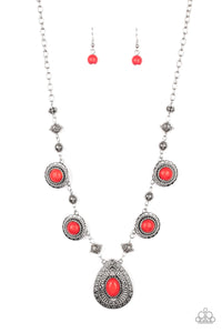 Paparazzi "Mayan Magic" Red Necklace & Earring Set Paparazzi Jewelry