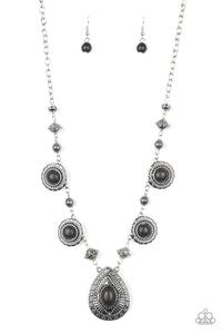 Paparazzi "Mayan Magic" Black Necklace & Earring Set Paparazzi Jewelry