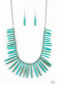 Paparazzi VINTAGE VAULT "Out Of My Element" Exclusive Blue Necklace & Earring Set Paparazzi Jewelry