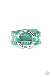 Paparazzi "Studded Statement-Maker" Green Wrap Bracelet Paparazzi Jewelry