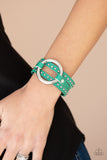 Paparazzi "Studded Statement-Maker" Green Wrap Bracelet Paparazzi Jewelry