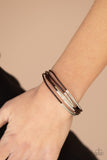 Paparazzi "Power CORD" Brown Bracelet Paparazzi Jewelry