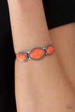 Paparazzi "Stone Solace" Orange Stone Silver Studded Frame Bracelet Paparazzi Jewelry