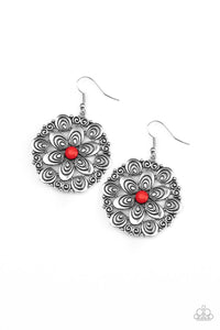 Paparazzi VINTAGE VAULT "Grove Groove" Red Earrings Paparazzi Jewelry