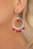 Paparazzi VINTAGE VAULT "Bubbly Buoyancy" Red Earrings Paparazzi Jewelry