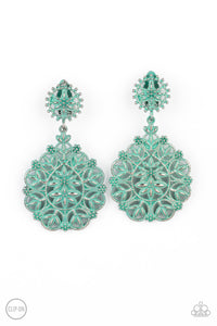 Paparazzi "Blissfully Boho" Green Clip On Earrings Paparazzi Jewelry