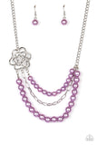 Paparazzi "Fabulously Floral" Purple Necklace & Earring Set Paparazzi Jewelry