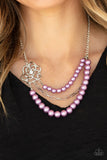 Paparazzi "Fabulously Floral" Purple Necklace & Earring Set Paparazzi Jewelry